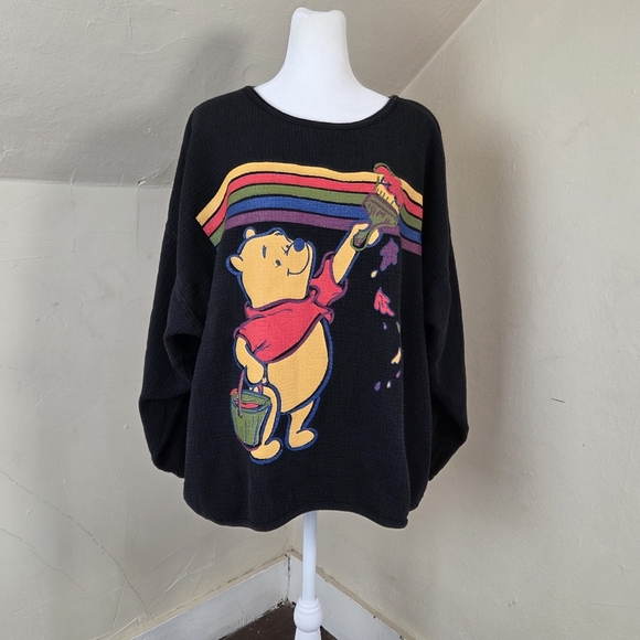 Disney Tops - Disney Winnie The Pooh Sweatshirt Women’s Size XL Rainbow Art 100% Cotton